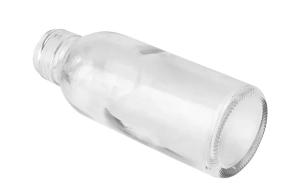 Скляна Пляшка Ізольована Білому Тлі — стокове фото