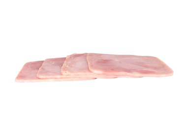 jambon beyaz arkaplanda izole.