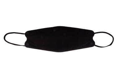 Yüz maskesi siyah rengi beyaz arkaplanda izole edildi.