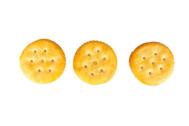 beyaz arkaplanda kraker peyniri izole.