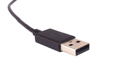 usb satırı beyaz arkaplanda izole edildi.