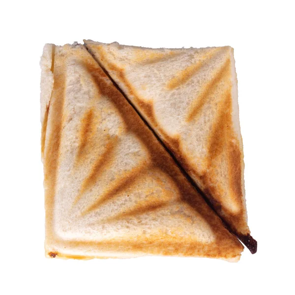 Бутерброд Гарячий Сир Шинка Ізольовані Білому Фоні — стокове фото