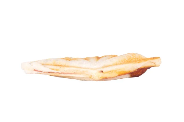 Σάντουιτς Ζεστό Ζαμπόν Τυρί Απομονώνονται Λευκό Φόντο — Φωτογραφία Αρχείου