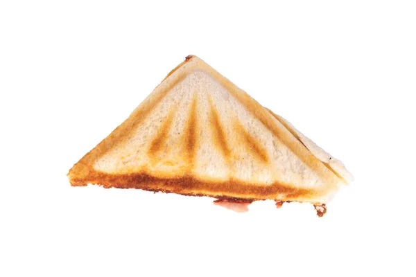 Sandwich Prosciutto Formaggio Caldo Isolato Sfondo Bianco — Foto Stock