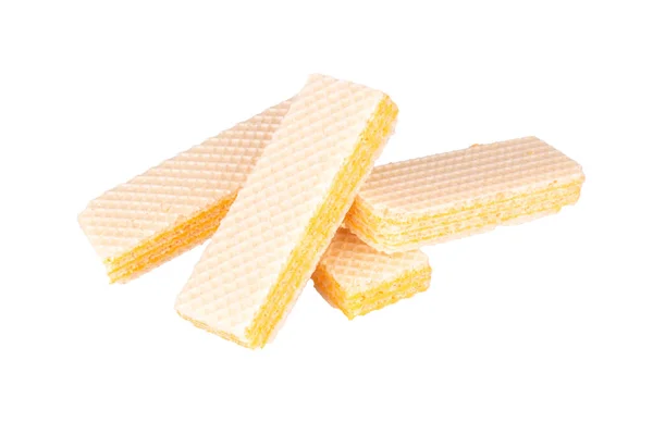 Queijo Wafer Isolado Sobre Fundo Branco — Fotografia de Stock