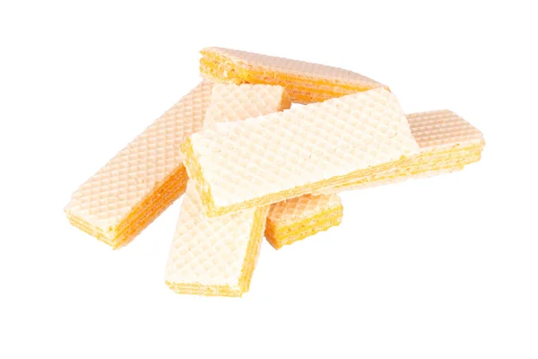 Queijo Wafer Isolado Sobre Fundo Branco — Fotografia de Stock