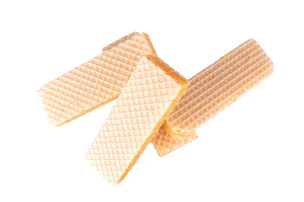 Queijo Wafer Isolado Sobre Fundo Branco — Fotografia de Stock