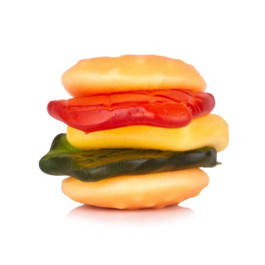 Burger Jelly beyaz arkaplanda izole.