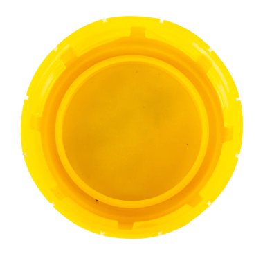 Beyaz arkaplanda izole edilmiş plastik kapak..