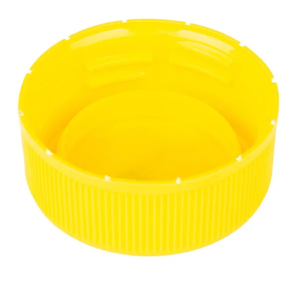 Bottle Cap Plastic Yellow Isolated White Background — Stockfoto