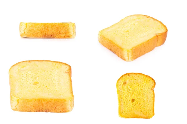 Buttered Bread Isolated White Background — Stock Photo, Image