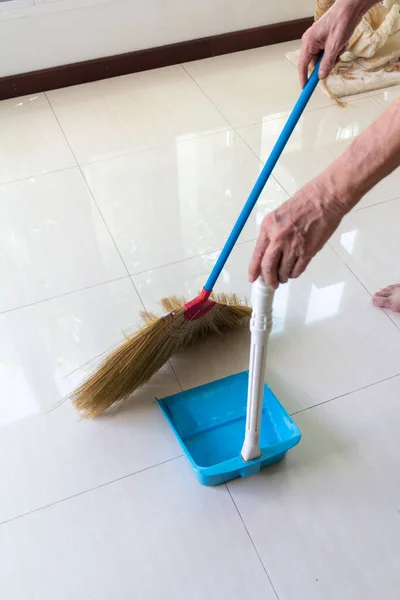 Broom Floor Dustpan Scoop Cleanup Home — Zdjęcie stockowe