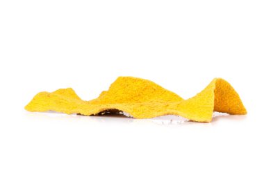 bez rengi turuncu beyaz arka planda izole edilmiş kirli eski bez.