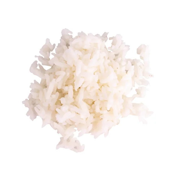 Dimasak Nasi Diisolasi Tumpukan Latar Belakang Putih — Stok Foto