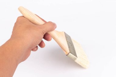 beyaz arkaplanda izole edilmiş fırça elle inşa et.