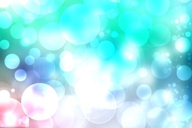 Soyut bulanık taze bahar ışığı hassas pastel mavi turkuaz renk arkaplan dokusu parlak dairesel yumuşak renk ışıklarıyla. Kart konsepti. Güzel arkaplan illüstrasyonu.
