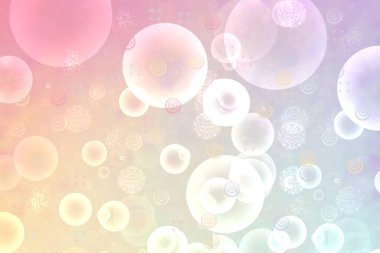 Soyut, canlı, bulanık bahar ışığı, hassas pastel, sarı, turuncu turkuaz bokeh arka plan dokusu, parlak dairesel, yumuşak renkli ışıklar. Güzel arkaplan illüstrasyonu.