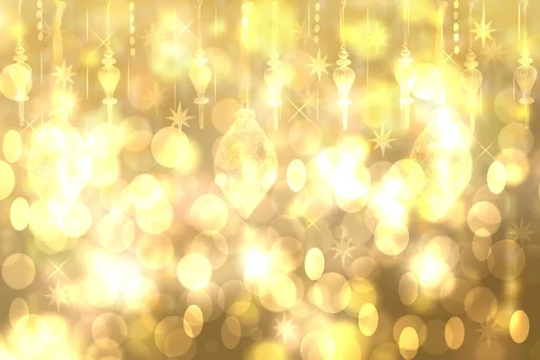 Шаблон Рождественской Открытки Abstract Festive Light Golden Yellow Winter Christmas — стоковое фото