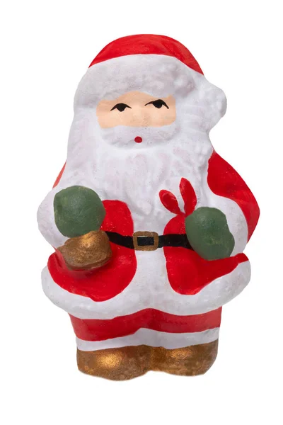 Jultomten Isolerad Närbild Målad Keramik Jultomten Eller Den Goda Saint — Stockfoto