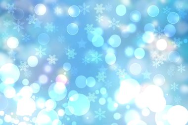 Parlak mavi ve beyaz bokeh ışıklı yıldız ile Soyut bulanık şenlikli hassas kış noel veya Happy New Year arka plan. Tasarımınız için alan. Kart konsepti.