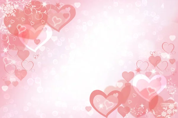 Valentines Day Card Template Abstract Festive Blur Bright Pink Pastel — Stockfoto