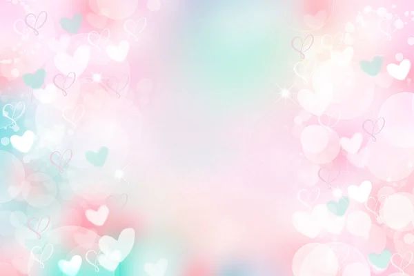 Abstract Festive Blur Light Pink Pastel Background White Pink Hearts — Foto Stock