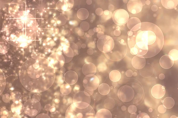 Festive Abstract Brown Pink Background Texture Glittering Sparkling Bokeh Stars — Stock Photo, Image