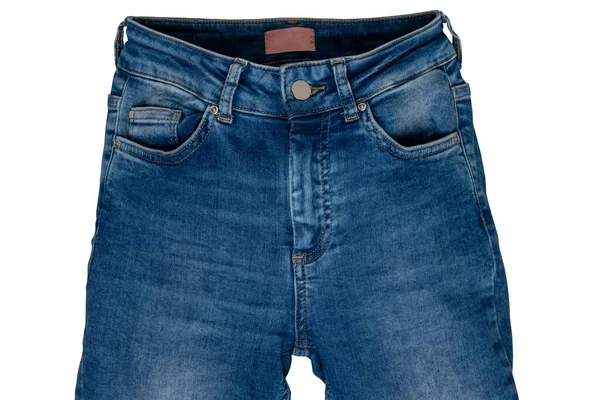 Jeans Isoliert Modische Stylische Blaue Jeanshosen Oder Hosen Isoliert Auf — Stockfoto