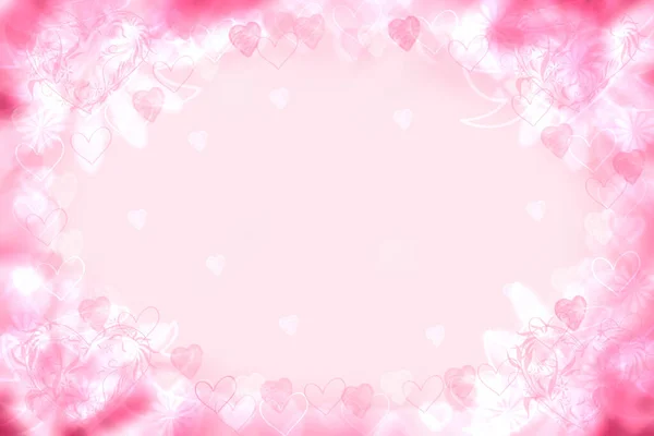 Valentines Day Card Template Abstract Festive Blur Bright Pink Pastel — 图库照片