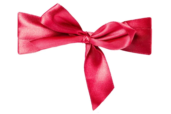 Geschenkbögen Nahaufnahme Einer Dekorativen Roten Schleife Aus Seide Für Geschenkbox — Stockfoto