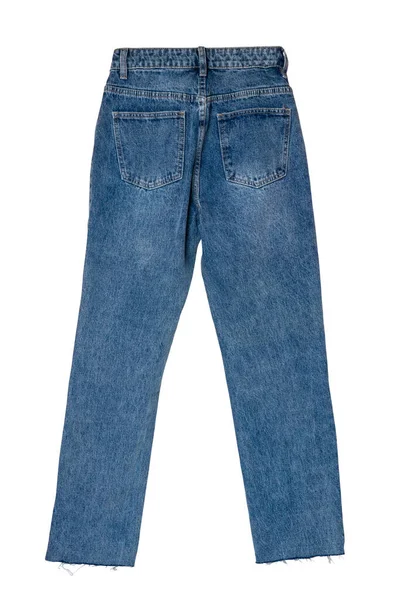 Jeans Isolerade Trendig Snygg Blå Denim Byxor Eller Byxor Isolerade — Stockfoto