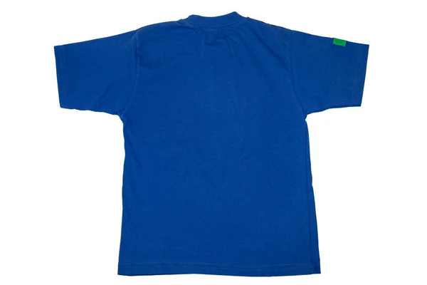 Blaues Shirt Für Kinder Fußball Oder Poloshirt Mit Der Aufschrift — Stockfoto