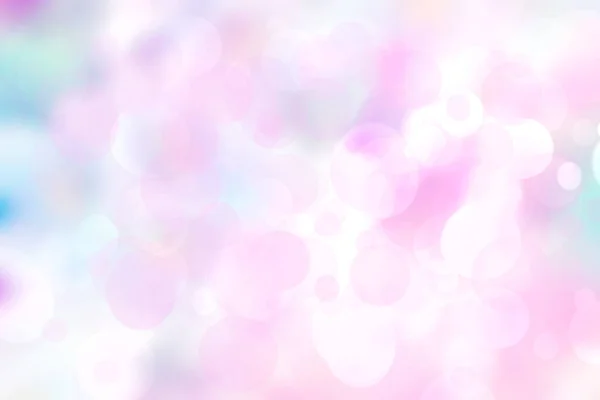 要旨鮮やかな春の鮮やかな夏の光繊細なパステルブルーのピンクの白のボケの背景のテクスチャを 明るい円形の柔らかい色のライトでぼやけている 美しい背景イラスト — ストック写真