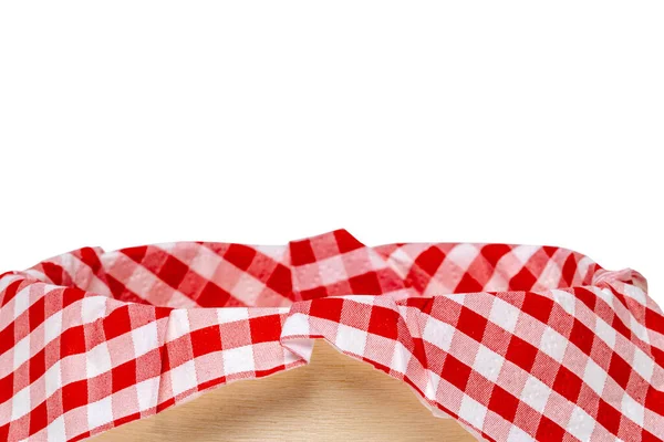Pusty Kosz Piknikowy Zbliżenie Pustego Kosza Słomy Czerwonej Serwetce Kratkę — Zdjęcie stockowe