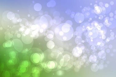 Soyut, parlak bahar veya yaz manzarası deseni, doğal açık yeşil, beyaz Bokeh ışıkları ve bulutlu mavi, güneşli gökyüzü. Kopya alanı olan sonbahar ya da yaz arkaplanı.
