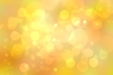 Soyut parlak eğimli turuncu sarı sonbahar arkaplan dokusu, güneşli ışıklar ve bokeh daireler. Tasarımın için yer aç. Güzel turuncu çizim.