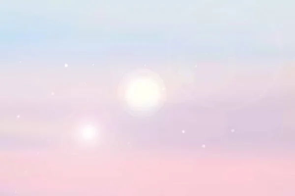 Abstract sunset illustration. Abstract evening or sunset mood background texture with light pink ocean and pastel colored bokeh lights and blue  sunny sky. Beautiful sunset.