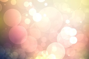 Soyut, taze, bulanık bahar ışığı, hassas pastel, sarı, turuncu bokeh arkaplan dokusu, parlak dairesel, yumuşak renkli ışıklar ve yıldızlar. Güzel arkaplan illüstrasyonu.