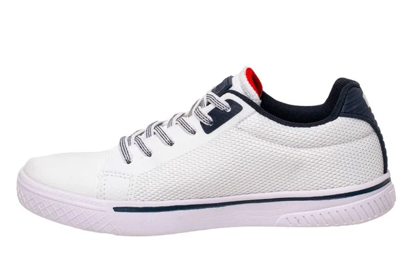 Λευκά Αθλητικά Παπούτσια Απομονωμένα Κοντινό Πλάνο Ενός Ενιαίου Λευκό Κομψό — Φωτογραφία Αρχείου