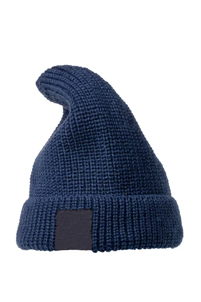 Dunkelblau Modische Gestrickte Rappermütze Beanie Oder Baseballmütze Oder Mütze Auf — Stockfoto