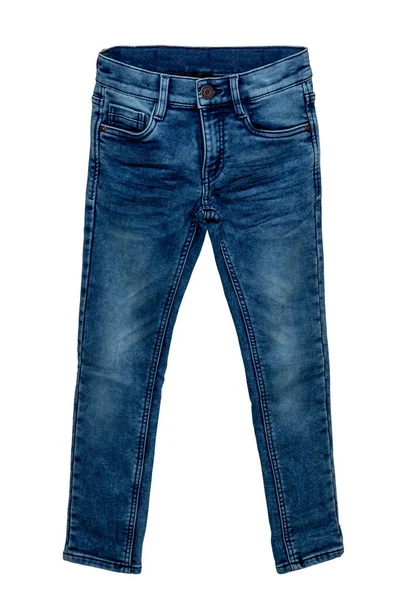Blå Jeans Närbild Trendig Snygg Mörkblå Denim Byxor Eller Byxor — Stockfoto