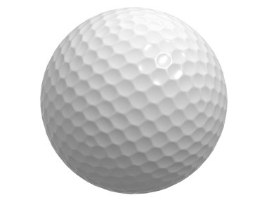 Beyaz arkaplanda izole edilmiş golf topu