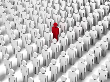 Standing out of the crowd concept clipart