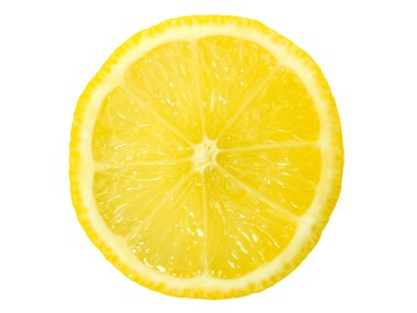 Beyaz arka plan üzerinde izole limon dilimi