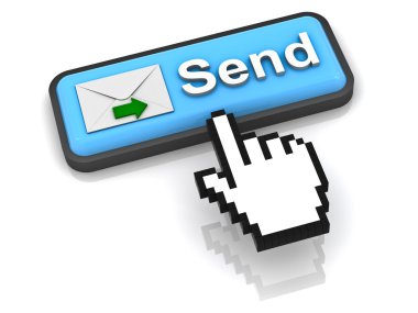Send email button concept clipart