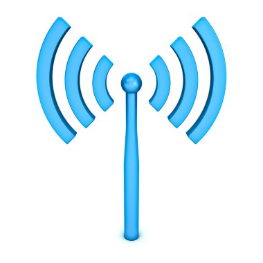 Beyaz arka plan üzerinde izole wifi sembol simge