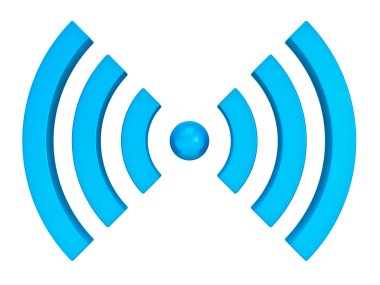 Beyaz arka plan üzerinde izole 3d wifi sembolü
