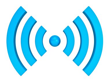 Beyaz arka plan üzerinde izole 3d wifi sembolü