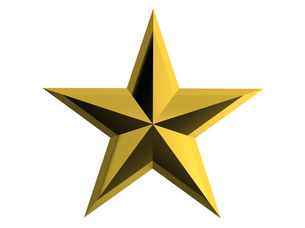 Gold star isolated over white background — Stock Photo, Image