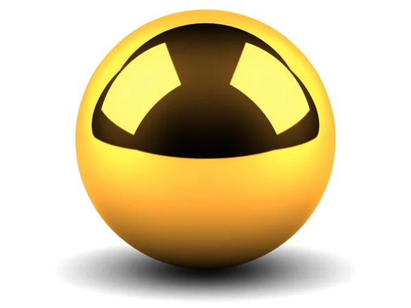 Golden sphere over white background — Stock Photo, Image